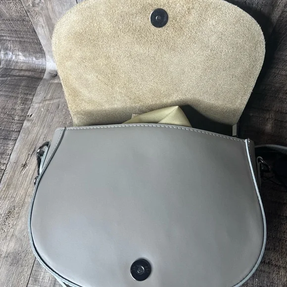 Simons Gray Real Leather Crossbody Bag - Picture 9 of 13